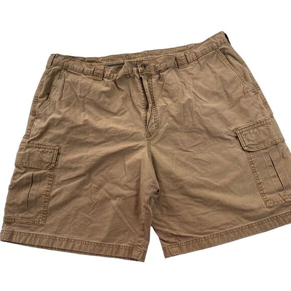 LL Bean Mens Sz 46 Khaki Relaxed Outdoor Hiking Utility Work Cargo Shorts OGSX9 - Picture 1 of 4